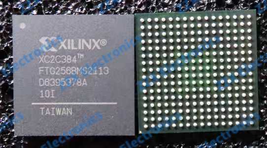 XC2C384-10FTG256I Xilinx CoolRunner-II CPLD chip surface markings, FT256 BGA package, date code 2113